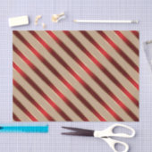 赤と金色の金属製の対角線ストライプ材 薄葉紙 (クラフト)