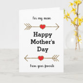 赤と金 お母さん いつもありがとう あなたの大好きな人より カード (黄色い花)