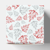 赤と銀のエレガントクリスマスツリーパターン フェイバーボックス (上部)