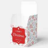 赤と銀のエレガントクリスマスツリーパターン フェイバーボックス (オープン)