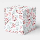 赤と銀のエレガントクリスマスツリーパターン フェイバーボックス (裏面サイド)