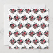 赤と銀のエレガント花Sweet sixteen サンキューカード (裏面)