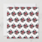 赤と銀のエレガント花Sweet sixteen 招待状 (裏面)