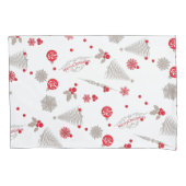 赤と銀のクリスマス独身の枕 枕カバー (正面)