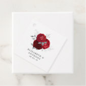 赤と銀のグリッターヴィンテージ結婚バラ フェイバータグ (インサイチュ)