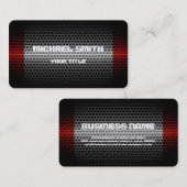 赤と銀のステンレス鋼の金属穴 名刺 (正面/裏面)