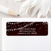 赤と銀のダイアモンドきらきら光るグラムスパークル ラベル (インサイチュ)