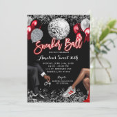 赤と銀のディスコスニーカー誕生日 招待状 (スタンド正面)