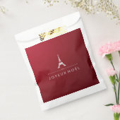 赤と銀のフランスのクリスマスエッフェル塔 フェイバーバッグ (封をした状態)