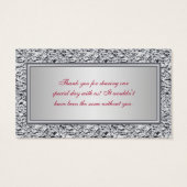 赤と銀のフローラ結婚式の引き出物ラベル (裏面)