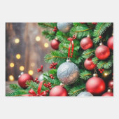 赤と銀のボーブルの特徴 ラッピングペーパーシート (正面3)