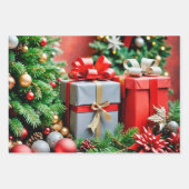 赤と銀のボーブルの特徴 ラッピングペーパーシート (正面2)