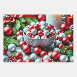 赤と銀のボーブルの特徴 ラッピングペーパーシート