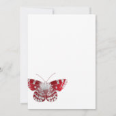 赤と銀のヴィンテージバラの確認 招待状 (裏面)