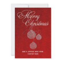 赤と銀の企業のクリスマスグリーティングカード