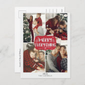 赤と銀の星すべてメリーの写数々の真 シーズンポストカード (正面/裏面)