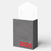 赤と銀の灰色の黒板卒業ギフトボックス フェイバーボックス (オープン)