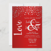 赤と銀の紙吹雪点 招待状 (正面)