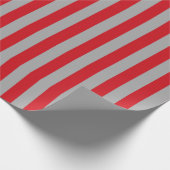 赤と銀の縦ストライプ線 ラッピングペーパー (角)