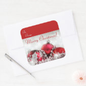 赤と銀の聖降誕祭お目出とう スクエアシール (封筒)