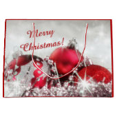 赤と銀の聖降誕祭お目出とう ラージペーパーバッグ (正面)