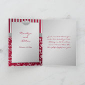 赤と銀の花のハートの感謝カード サンキューカード (内部)