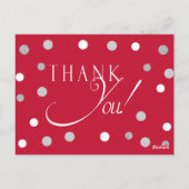 赤と銀の退職サンキューカード ポストカード (裏面)