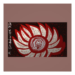 赤と銀白の花 フォトプリント