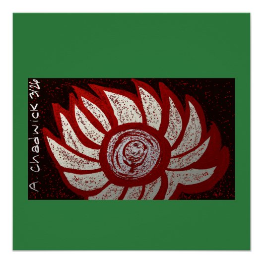 赤と銀白色の花 ポスター (正面)