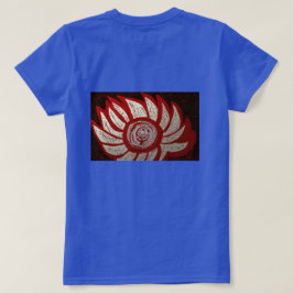 赤と銀白色の花 Tシャツ