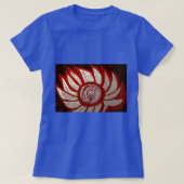赤と銀白色の花 Tシャツ (デザイン正面)