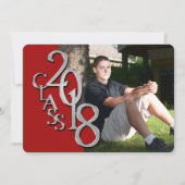 赤と銀2018卒業招待状 招待状 (正面)