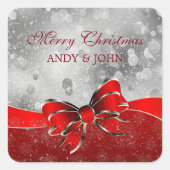 赤と銀 スクエアシール (正面)