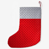 赤と鋼製の擬金属板パターン スモールクリスマスストッキング (裏面)