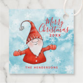 赤と青かわいい格言カスタムメリークリスマス フェイバータグ (裏面)