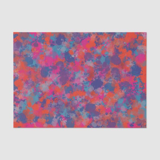 赤と青がデジタルモダン抽象芸術をドロップ 薄葉紙 (正面)
