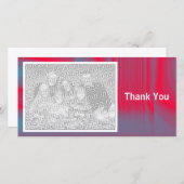 赤と青が影付き サンキューカード (正面/裏面)