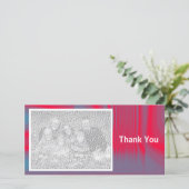 赤と青が影付き サンキューカード (スタンド正面)