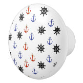 赤と青のいかり航海のをテーマにしたキャビネットノブ セラミックノブ (右)