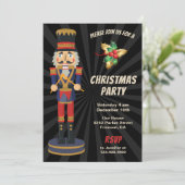 赤と青のくるみ割りカーホリデークリスマスパーティー 招待状 (スタンド正面)