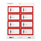 赤と青のくるみ割りクリスマス |休日 ラベル (フルシート)