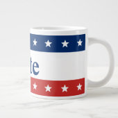 赤と青のの星ストライプに投票 ジャンボコーヒーマグカップ (右)