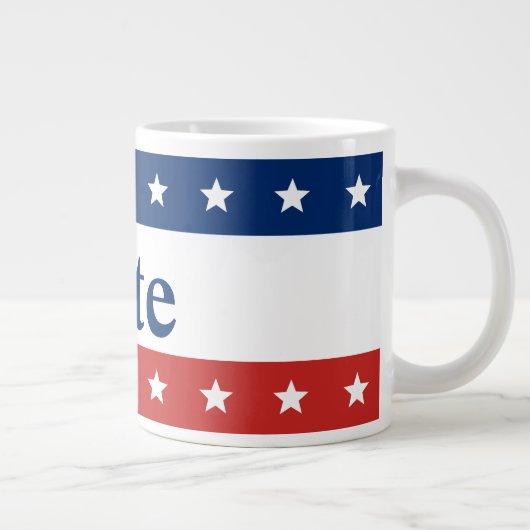 赤と青のの星ストライプに投票 ジャンボコーヒーマグカップ (右)