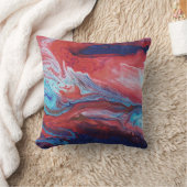 赤と青のアクリル絵を描系 クッション (ブランケット)