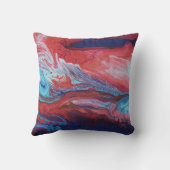 赤と青のアクリル絵を描系 クッション (裏面)