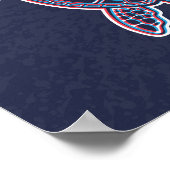 赤と青のアナグリフ3Dグリッチ効果ウミガメ ポスター (角)