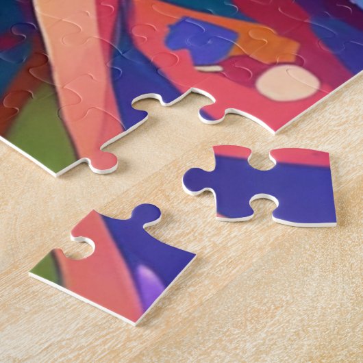 赤と青のアニメスーパーヒーロー少年 ジグソーパズル (側面)