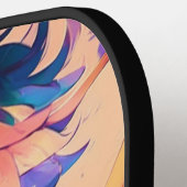 赤と青のアニメスーパーヒーロー少年 ピックルボールラケット (左詳細)