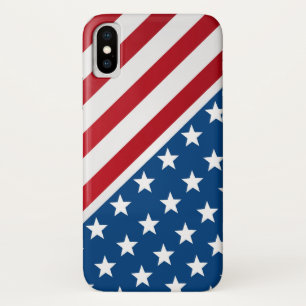 赤と青のアメリカ国旗のパターン iPhone X ケース