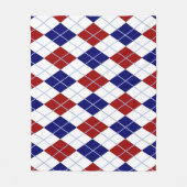 赤と青のアーガイルフリースブランケット フリースブランケット (正面)